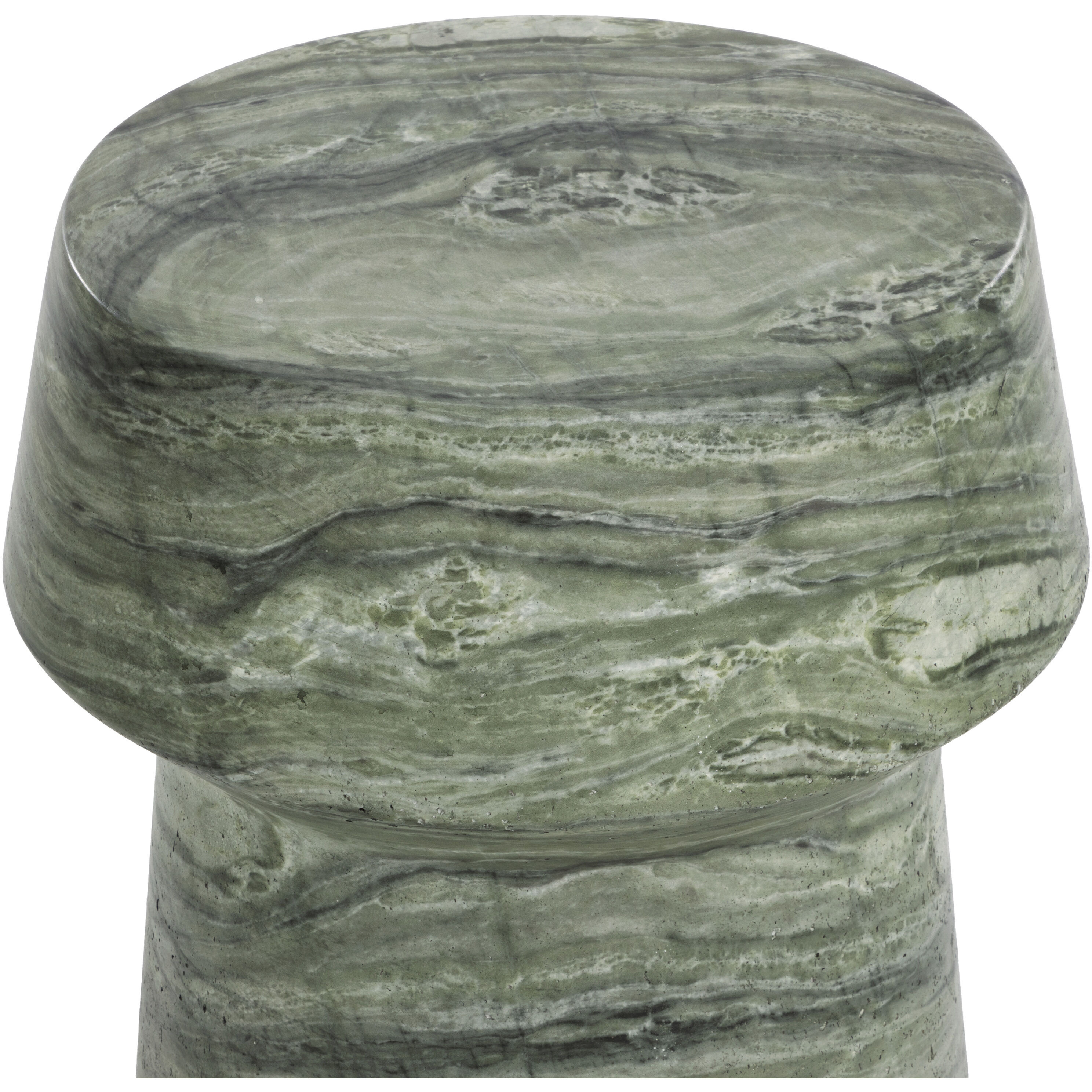 Brie 20 X 18.5 inch Marble Look / Sage Outdoor End Table